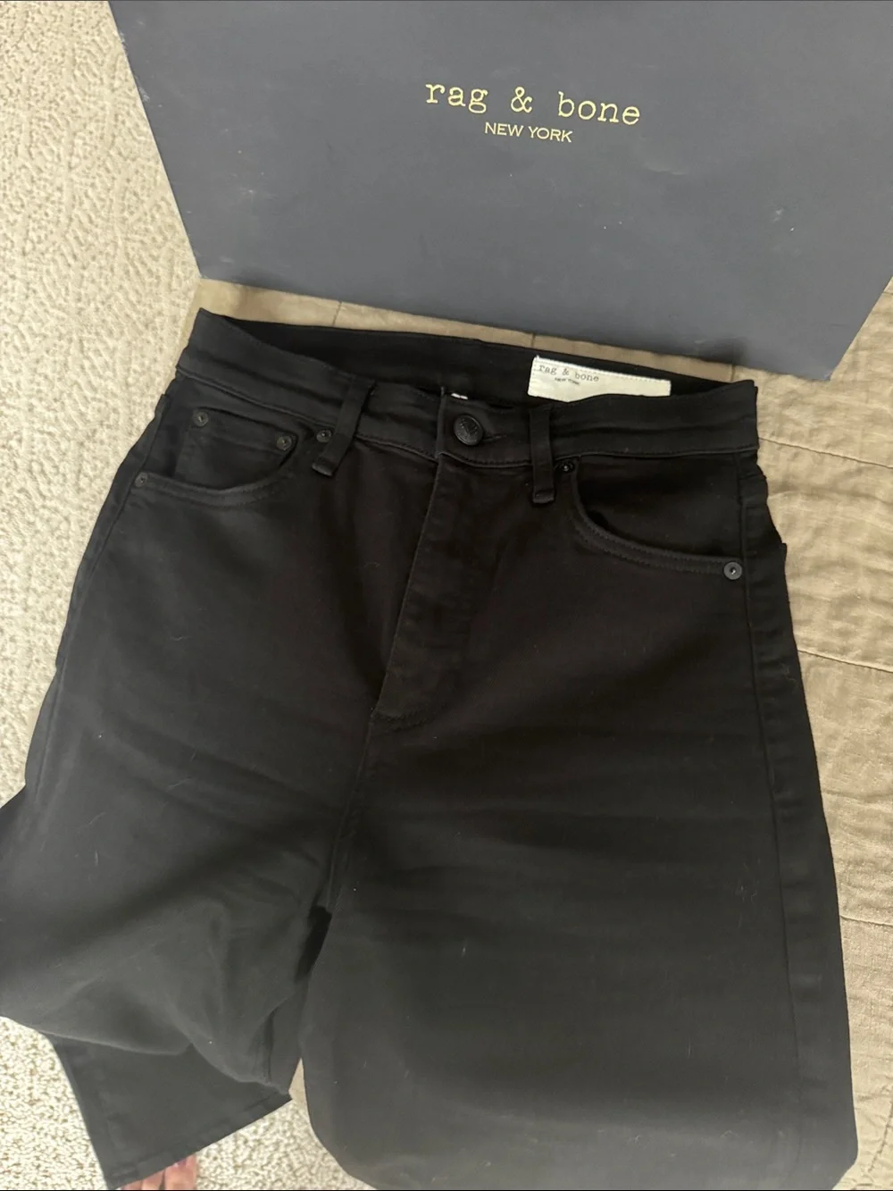 rag & bone Black Wide Leg Jeans